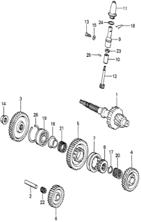 1979 Honda Prelude L-Gear, Countershaft Diagram for 23431-689-900