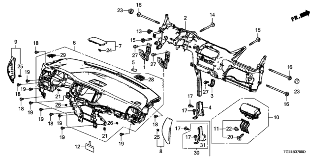 2020 Honda Pilot Instrument Panel Diagram