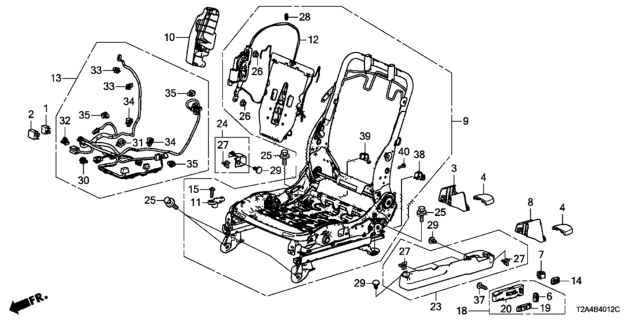 2013 Honda Accord Frame, L. FR. Seat Diagram for 81526-T2A-A31