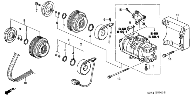 2002 Honda Odyssey Bracket, Compressor Diagram for 38930-P8F-A11