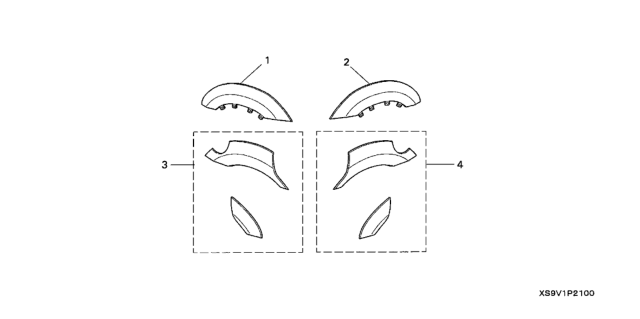 2003 Honda Pilot 5 Door LX KA 5AT Fender Flares Diagram