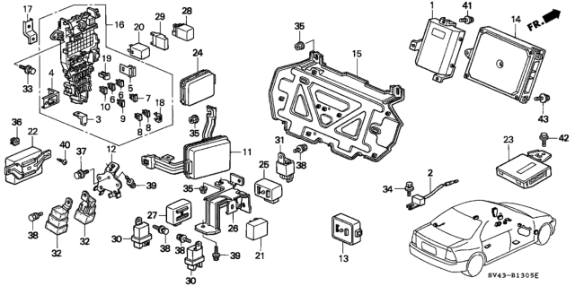 1997 Honda Accord Control Unit (Cabin) Diagram