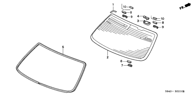 2001 Honda Accord Cover, Terminal *B96L* (LIGHT LAPIS) Diagram for 73223-S84-A01ZA