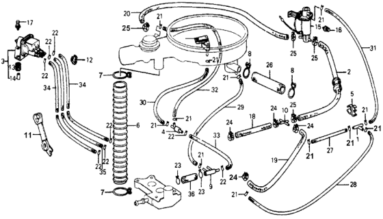 1978 Honda Accord Tube, Valve Diagram for 16400-671-670