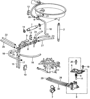 1982 Honda Civic 4 Door ** (1500) KH HMT Tubing Air Cleaner Diagram