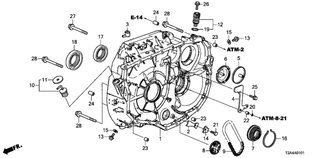 2015 Honda Accord AT Torque Converter Case (L4) Diagram