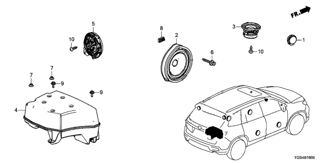 2020 Honda Passport Speaker Diagram