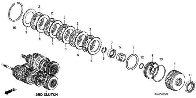2007 Honda Accord Plate, Clutch End (1) (2.1MM) Diagram for 22551-RAY-A01