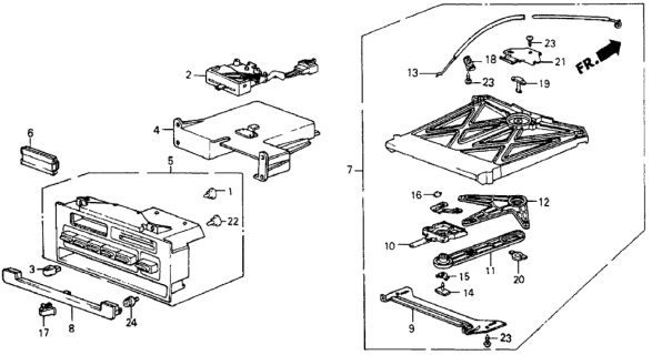 1986 Honda CRX Lever Assy., Sliding Diagram for 39350-SB2-000