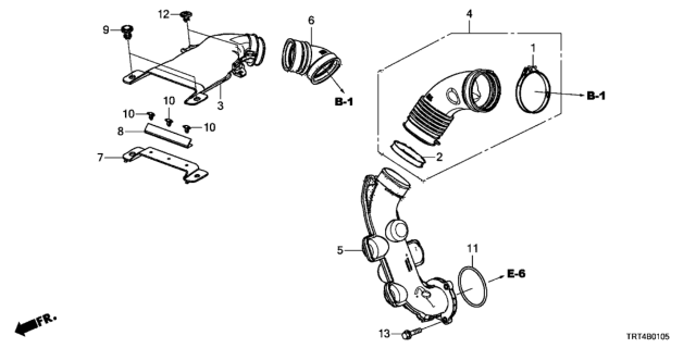 2018 Honda Clarity Fuel Cell Tube Assy., Air Flow Diagram for 3G440-5WM-A01