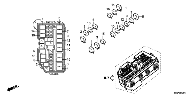 2013 Honda Civic Control Unit (Engine Room) Diagram 2