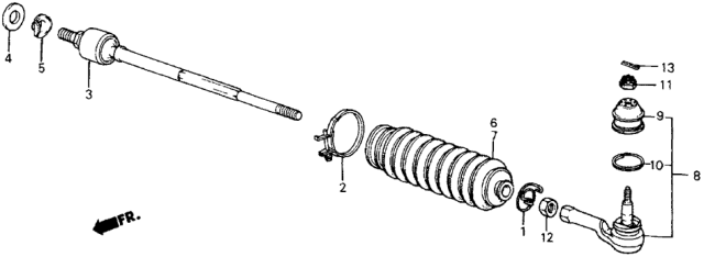 1984 Honda CRX Tie Rod Diagram