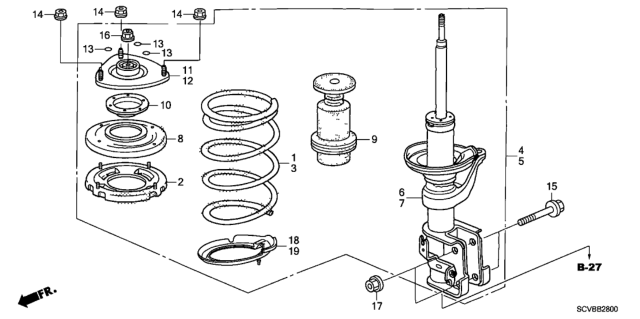 2011 Honda Element Front Shock Absorber Diagram