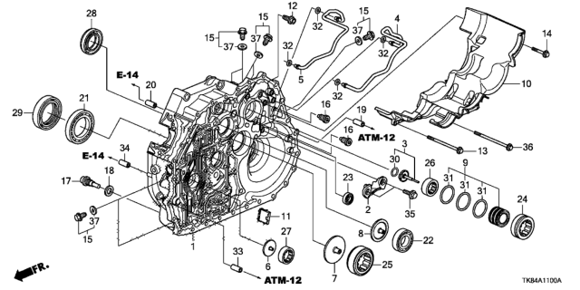 2011 Honda Odyssey AT Torque Converter Case Diagram