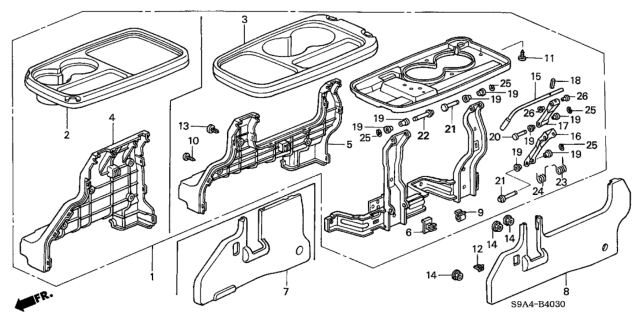 2003 Honda CR-V Center Table Diagram