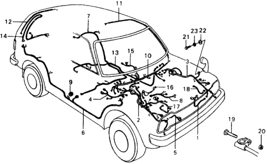 1976 Honda Civic 5 Door ** KL HMT Wire Harness Diagram