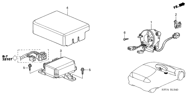 2004 Honda Insight Reel Assembly, Cable (Sumitomo) Diagram for 77900-S3Y-A01