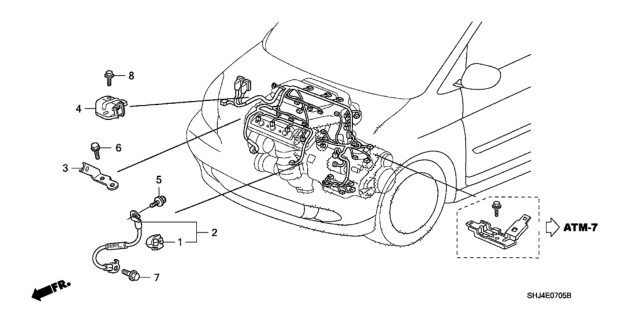 2006 Honda Odyssey Cable, Sub-Ground Diagram for 32610-SHJ-A01