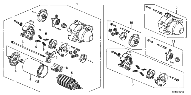 2012 Honda Accord Starter Motor (Mitsuba) (L4) Diagram