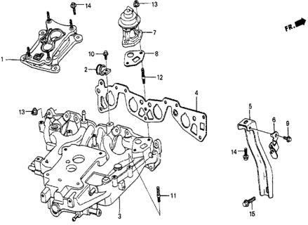 1985 Honda Civic Manifold, Intake (Lower) Diagram for 17100-PE1-680