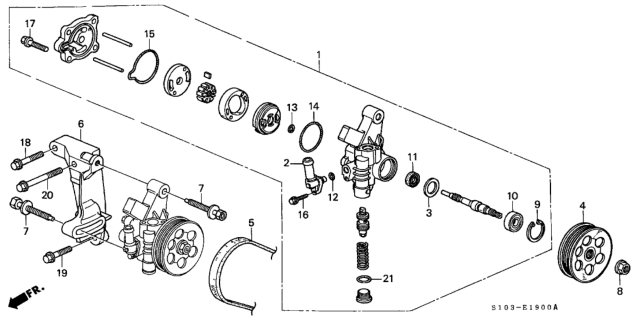 2001 Honda CR-V Bracket, Power Steering Pump (Upper) Diagram for 56997-P3F-000