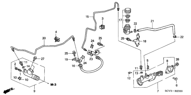 2003 Honda Element Clutch Master Cylinder Diagram