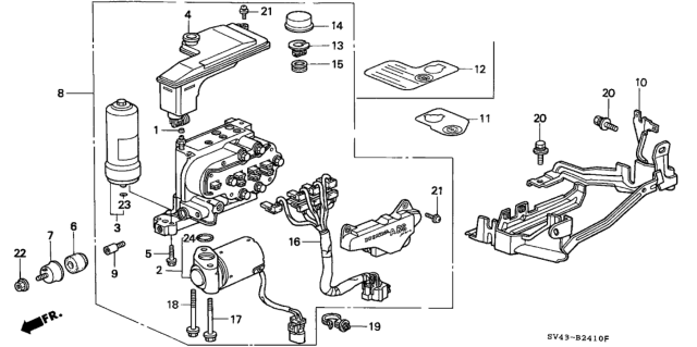 1996 Honda Accord X-Ring (9.8X2.4) Diagram for 57198-ST5-003