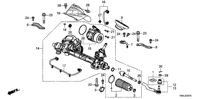 2020 Honda Civic Rack Assembly, Power Steering (Eps) (Service) Diagram for 53620-TBF-A60