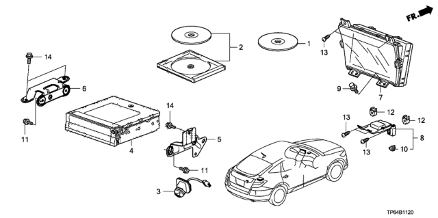 2012 Honda Crosstour Camera Assy., Rearview Diagram for 39530-TP6-A01