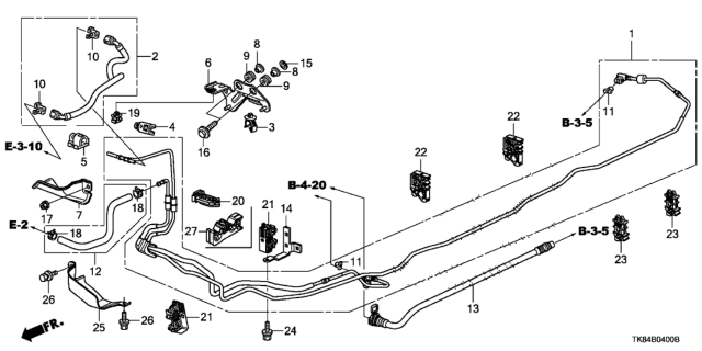 2012 Honda Odyssey 5 Door LX KA 5AT Fuel Pipe Diagram