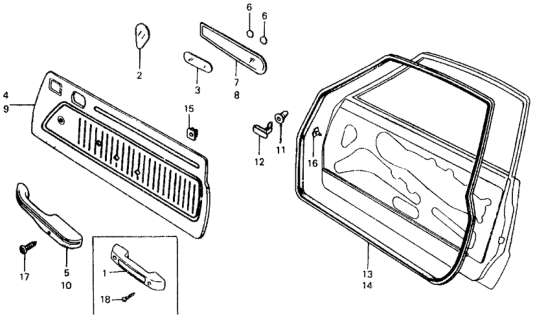 1979 Honda Civic Front Door Trim Diagram 1