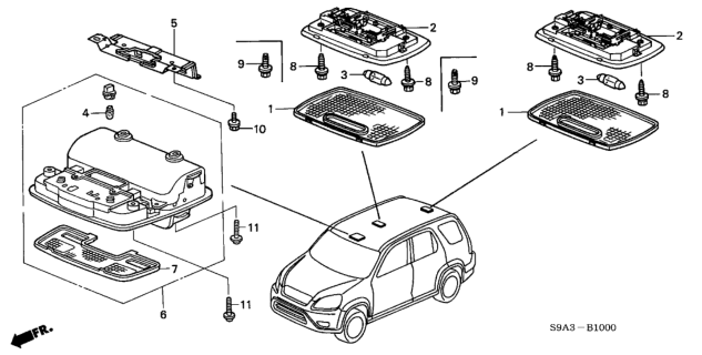 2002 Honda CR-V Interior Light Diagram