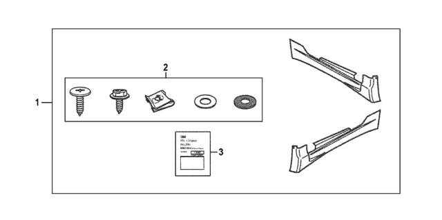 2011 Honda CR-Z Lower Spoiler, Side *NH642M* (STORM SILVER METALLIC) Diagram for 71800-XMA-000ZD