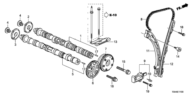 2012 Honda CR-V Camshaft - Cam Chain Diagram