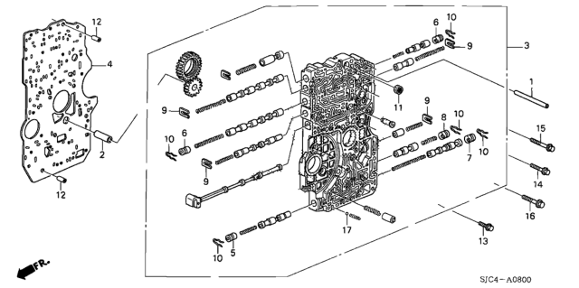 2006 Honda Ridgeline 4 Door RTL KA 5AT AT Main Valve Body Diagram