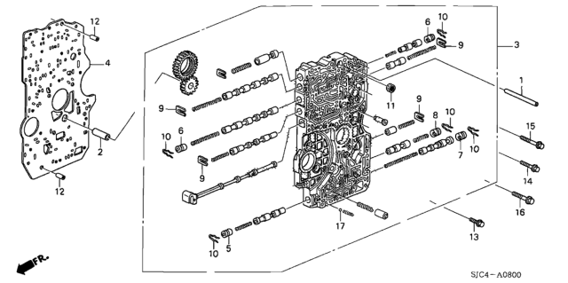 2006 Honda Ridgeline AT Main Valve Body Diagram