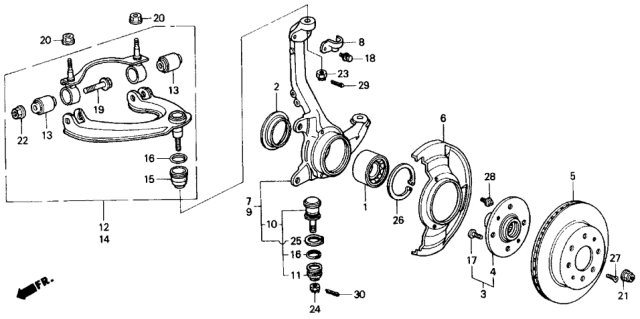 1991 Honda Civic Disk, Front Brake Diagram for 45251-SCC-901