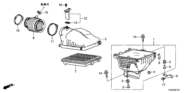 2017 Honda Accord Air Cleaner (V6) Diagram