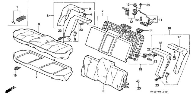 1993 Honda Civic Rear Seat Diagram