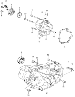 1982 Honda Civic 5 Door ** (WAGOVAN) KA 5MT MT Transmission Housing Diagram