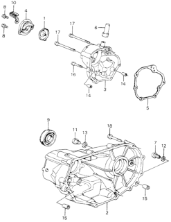 1983 Honda Civic MT Transmission Housing Diagram