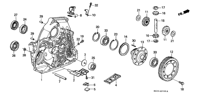 1991 Honda Civic Case, Torque Converter Diagram for 21110-PL4-A00