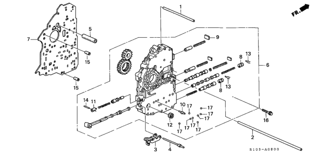 1999 Honda CR-V 5 Door LX (2WD) KA 4AT AT Main Valve Body Diagram