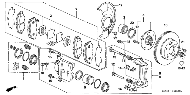 2005 Honda Accord Hybrid Front Brake Diagram