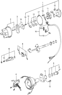 1981 Honda Accord 3 Door LX KA 5MT Distributor Components Diagram