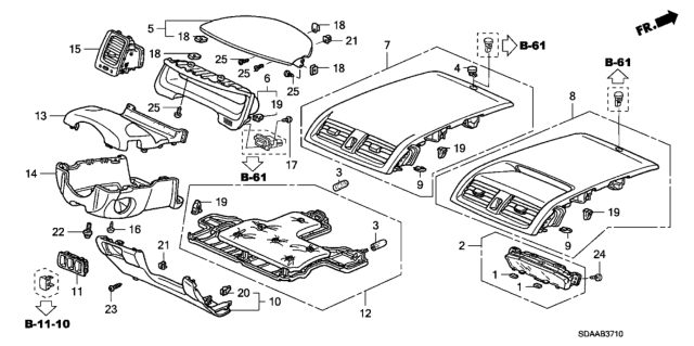 2007 Honda Accord Outlet Assy., L. Side *NH167L* (GRAPHITE BLACK) Diagram for 77630-SDA-A01ZA