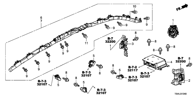 2020 Honda Civic SRS Unit Diagram