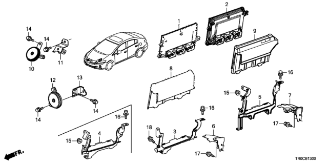 2014 Honda Civic Control Unit (Engine Room) Diagram 1