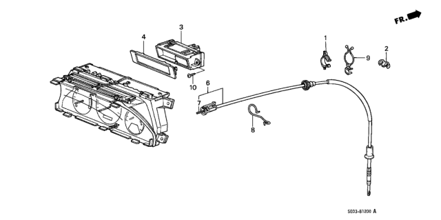 1987 Honda Accord Cable Assembly, Speedometer Diagram for 78410-SE3-A03