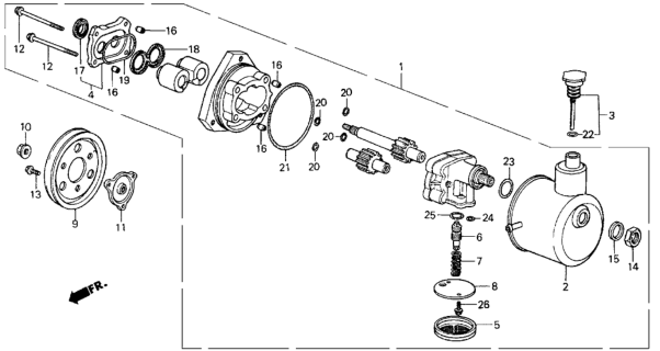 1985 Honda Civic Oil Seal (16X30X7) (Nok) Diagram for 91201-PE0-003